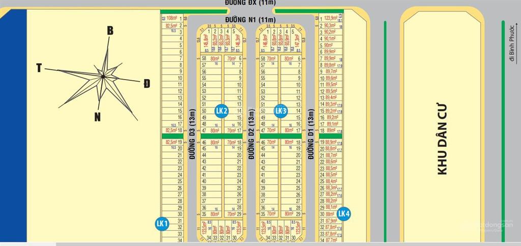 Khu dân cư trung quân  bàu bàng, cần bán lô lk4  2x, 88,5m2 giá 750tr, hồ chí minh