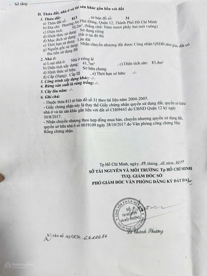 Bán nhà riêng tại an phú đông 25, 4,13 tỷ, 52m2, 2pn, 2wc, pháp lý đầy đủ