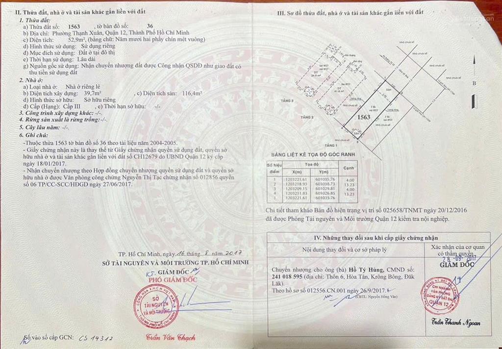 Bán nhà riêng tại thạnh xuân 24, 5,3 tỷ, 56m2, hot!