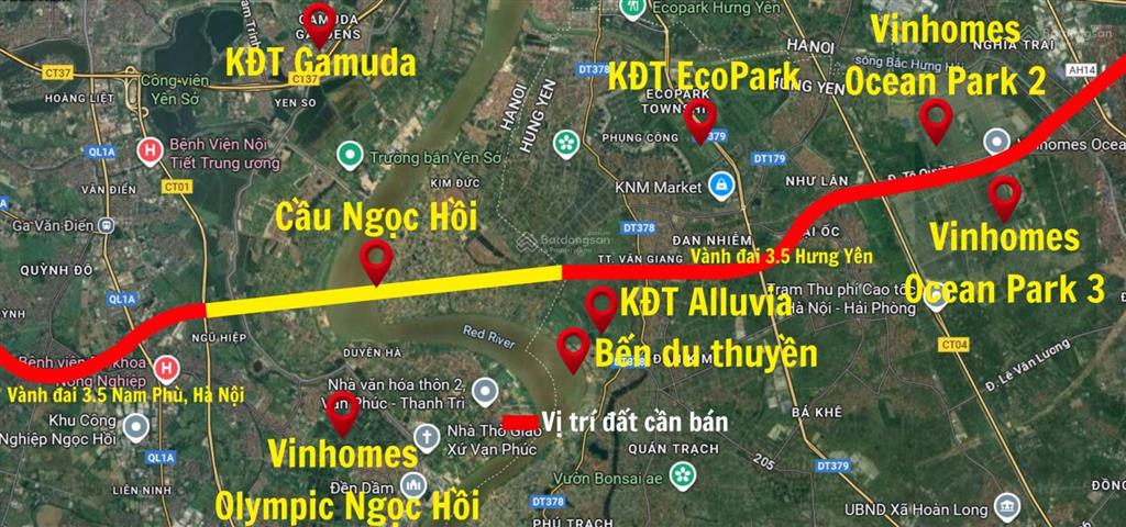 Bán 1000m2 giáp vinhomes olympic ngọc hồi, 2 mặt đường ô tô tránh nhau, chỉ 2.85 tỷ