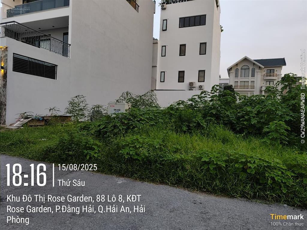 Bán lô đất 125m2 tại khu biệt thự vườn hồng  đằng hải  hải an  hải phòng. giá 60 triệu/m2