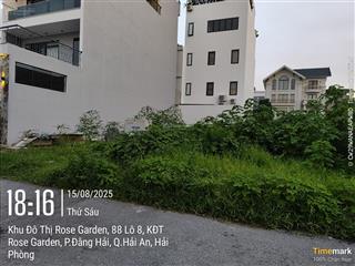Bán lô đất 125m2 tại khu biệt thự vườn hồng  đằng hải  hải an  hải phòng. giá 60 triệu/m2