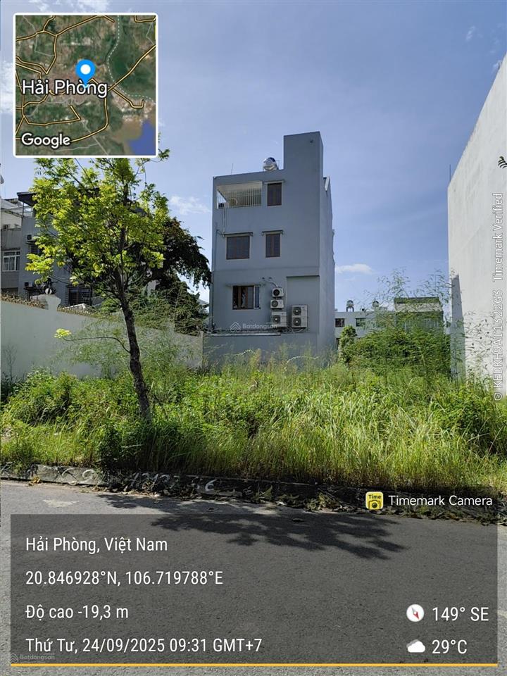 Bán lô đất 187,5m2 khu biệt thự vườn hồng đằng hải hải an hải phòng. giá 55 triệu/m2