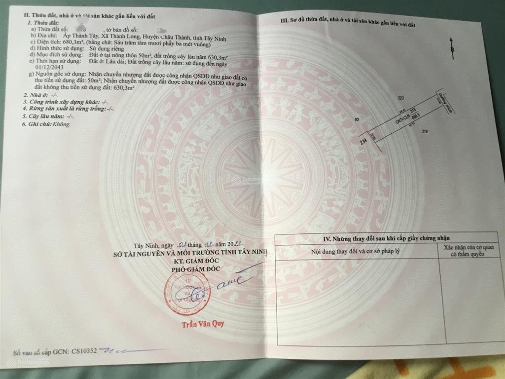 Khách có tin ko. bán lô đất đẹp vô cùng giá siêu rẻ luôn tại xã thành long châu thành tây ninh