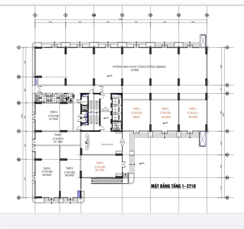 Bql cho thuê kiot thương mại tầng 1 chung cư feliz homes, đa dạng dt 29m2  69m2  76m2  200m2