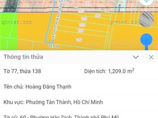 Lên siêu phẩm kp4, p. hắc dịch trung tâm phường, diện tích lớn làm kho xưởng, dt 1209m2 2,8 tỷ