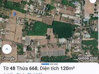 Bán đất đường nhựa khu ô bàn cờ kp5 trung tâm hắc dịch, phú mỹ dt 6x20 giá 990tr quá rẻ