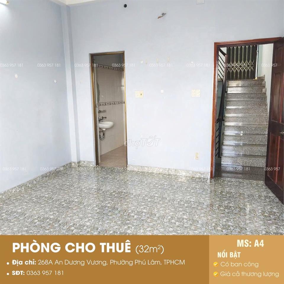 CHO THUÊ PHÒNG - NGAY MẶT TIỀN AN DƯƠNG VƯƠNG Q6