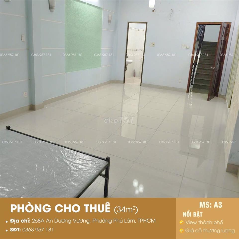 CHO THUÊ PHÒNG - NGAY MẶT TIỀN AN DƯƠNG VƯƠNG Q6
