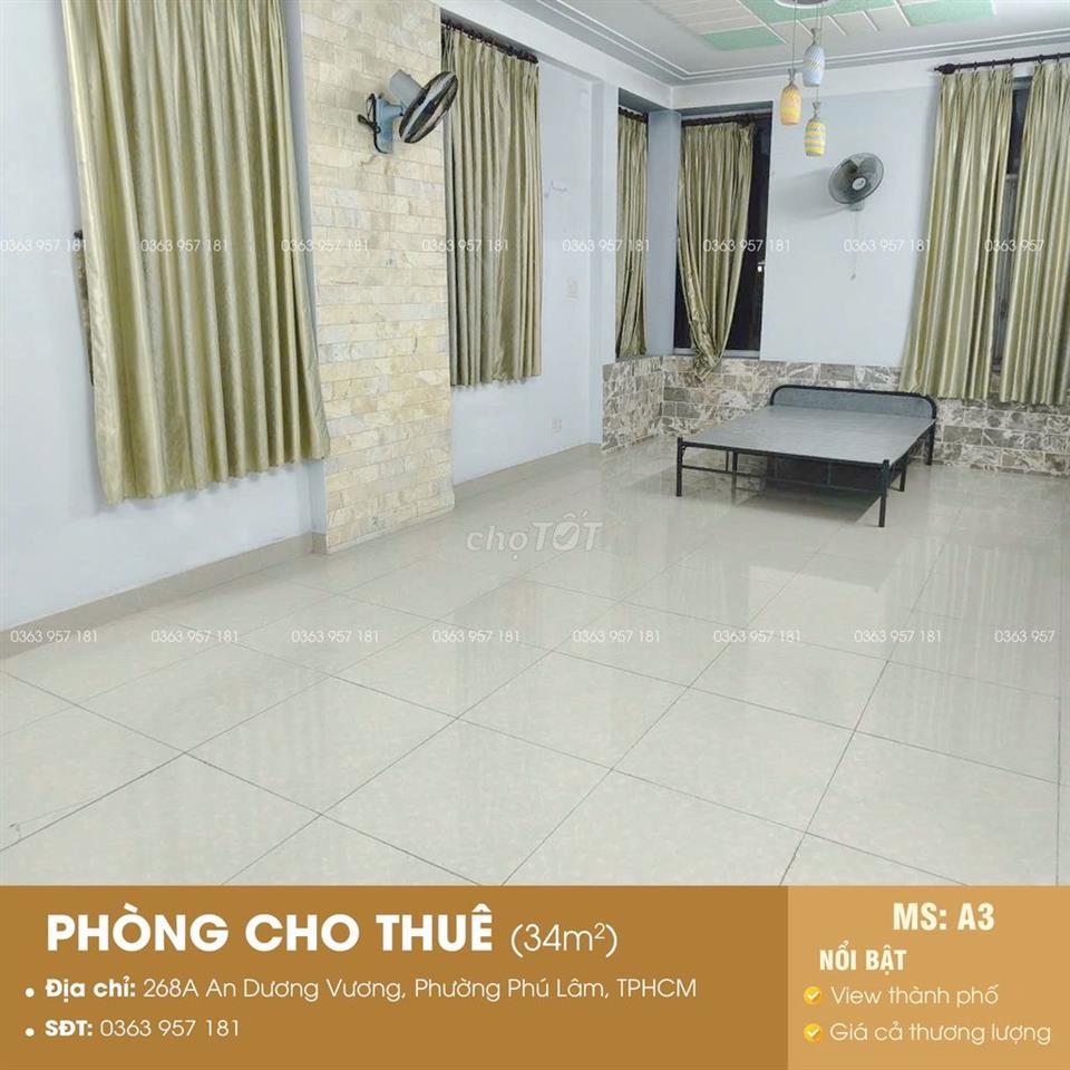 CHO THUÊ PHÒNG - NGAY MẶT TIỀN AN DƯƠNG VƯƠNG Q6