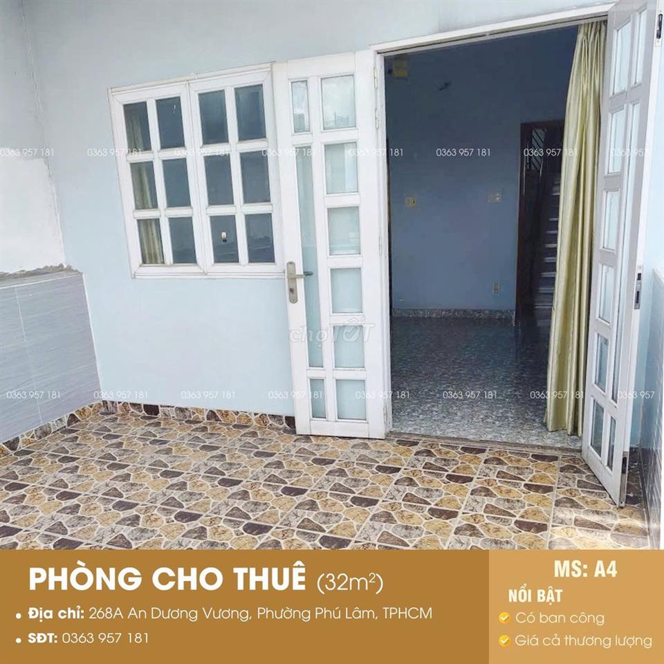 CHO THUÊ PHÒNG - NGAY MẶT TIỀN AN DƯƠNG VƯƠNG Q6
