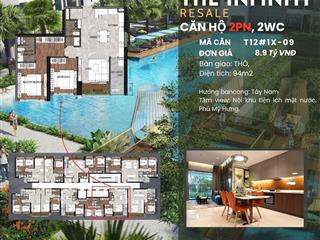 Cần bán nhanh căn hộ 2pn 94m2 view ôm trọn nội khu dự án the infiniti 8,9 tỉ.
