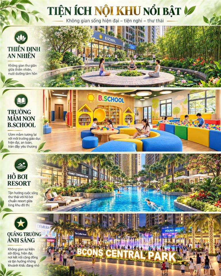 Bán cc bcons central park, vốn 500 triệu, 38m2, 1pn, 1wc, hướng đông, nội thất cơ bản tại đồng nai