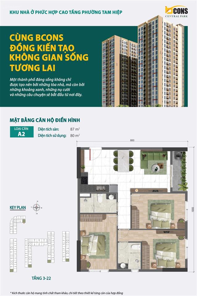 Bán cc bcons central park, 1,8 tỷ, 43m2, hàng hiếm tại phan trung, tam hiệp, đồng nai