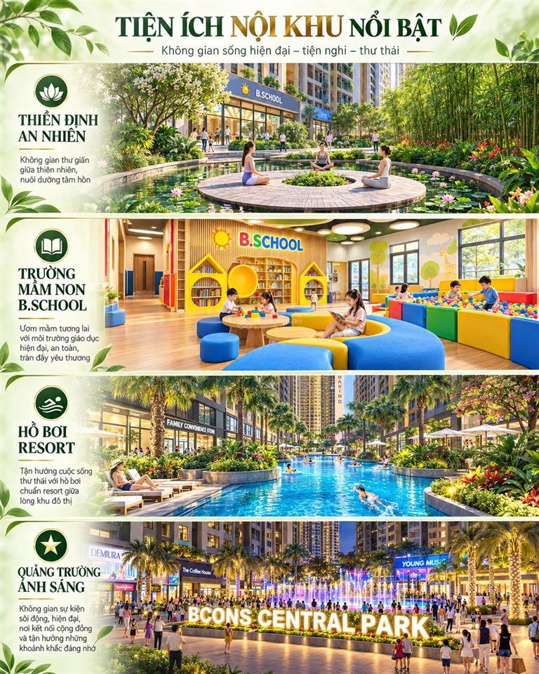 Căn hộ cc siêu hot bcons central park, 1pn, 1,8 tỷ, 40m2 ở đồng nai
