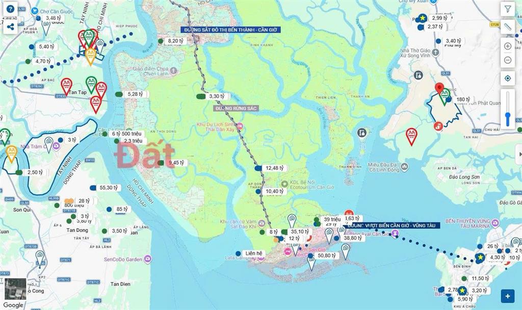Đất mặt tiền gần vinhome cần giờ, đường xương cá (lý nhơn  dương vạn hạnh)