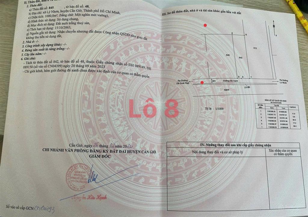 Đất mặt tiền gần vinhome cần giờ, đường xương cá (lý nhơn  dương vạn hạnh)