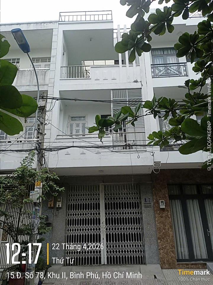 Bán nhà mặt tền đường 78, phường bình phú,dt 4 x 15 khu dân cư bình phú , quận 6