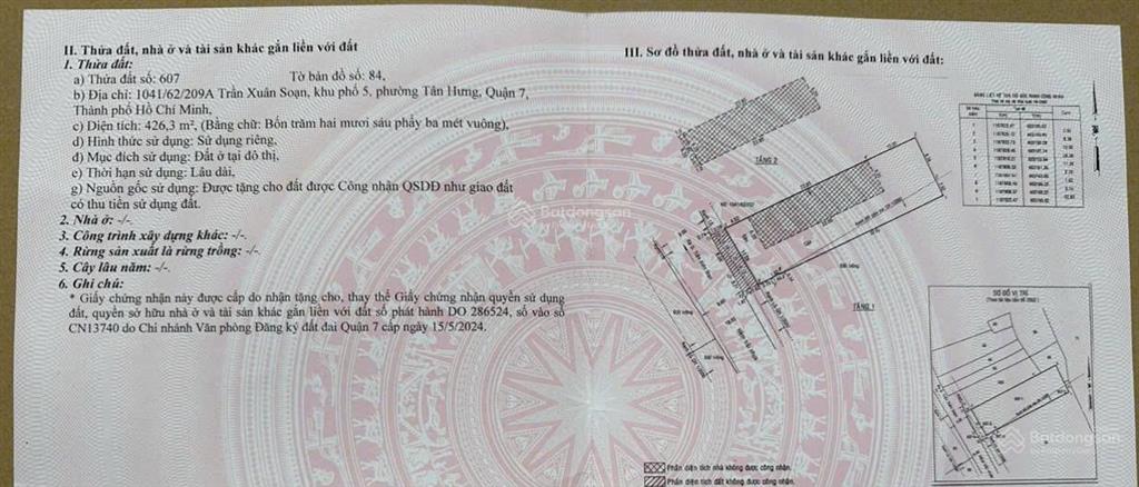 Bán đất 1041 trần xuân soạn view sông ngay himlam 426m2 135tr/m2