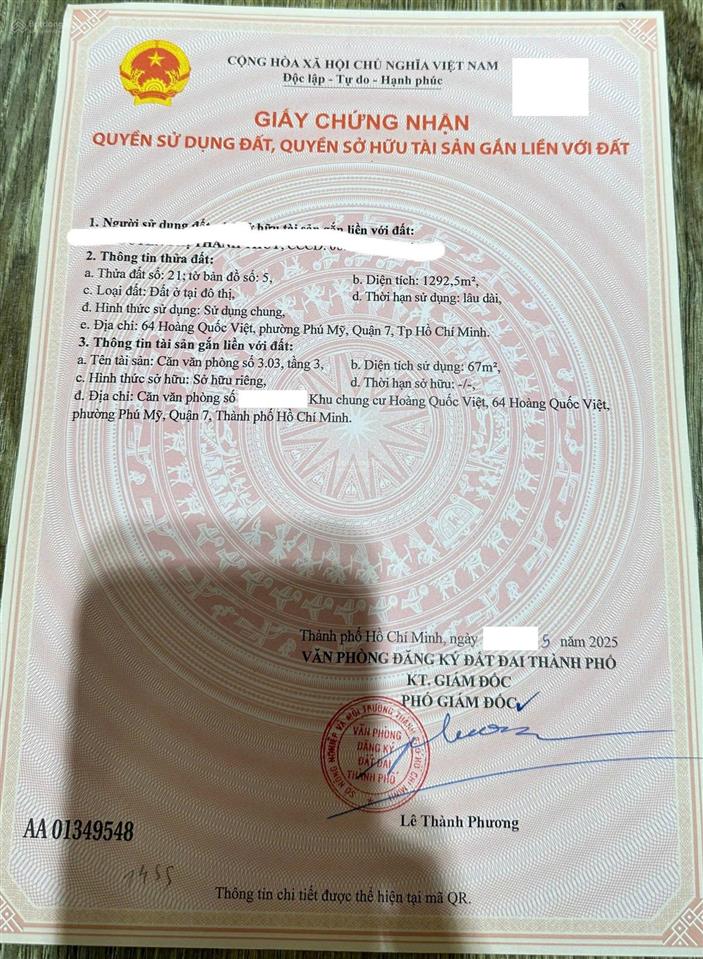 Căn hộ officetel  hoàng quốc việt 70m2 (2pn) giá 3.3 tỉ (có sổ hồng lâu dài)