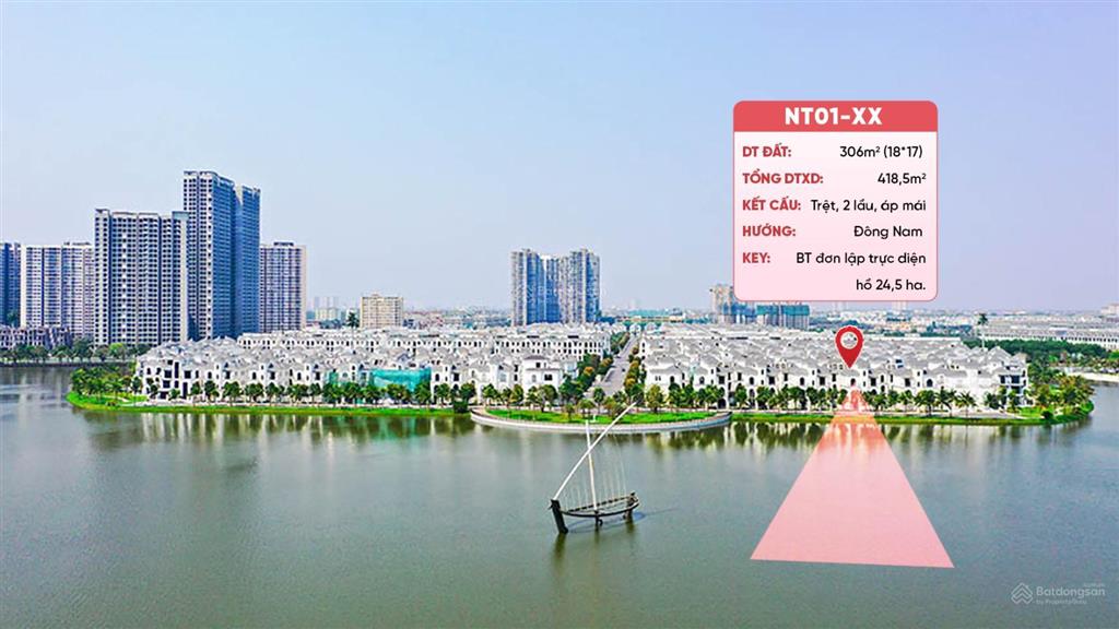 Bán biệt thự đơn lập ngọc trai 1 trực diện biển hồ 24,5ha. vị trí đẹp nhất dự án. bán giá thiện chí