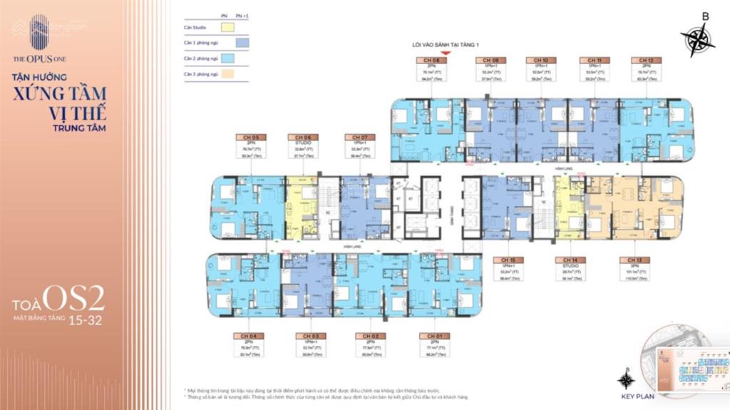 Hot, cần bán nhanh căn 1pn+ os5/55m2 opus one, view cv 36ha, giá sock