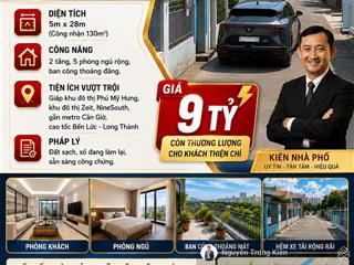 Bán nhà phạm hữu lầu, giáp phú mỹ hưng hẻm ô tô 6m 130m2 9 tỷ thương lượng