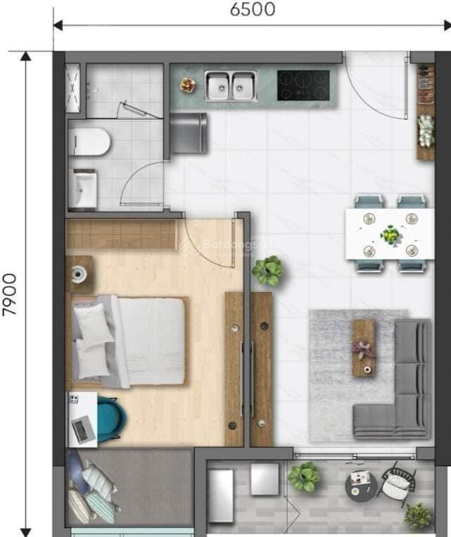 Bán căn 1 phòng ngủ 48m2 lầu cao chỉ 3.35 tỷ giá cạnh tranh d aqua.  0906 435 ***