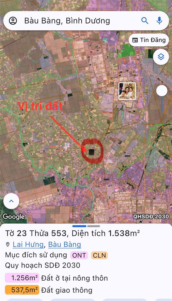 Bán đất + nhà vườn cấp 4 rộng 1.538m2 tại phường bến cát, hồ chí minh