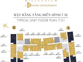 Bán nhanh căn millennium 2pn full nội thất giá 8,7 tỷ đang có hđ thuê.