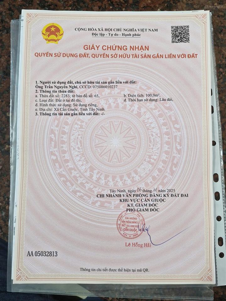 Bán lô đất đẹp 100m vuông thị trấn cần giuộc, cách chợ chỉ 700m, ô tô vào tận nơi