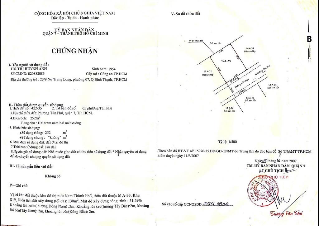 Bán đất nền dự án nam thông 2, 76 tỷ, 252m2, nhiều tiện ích, giá cực chất