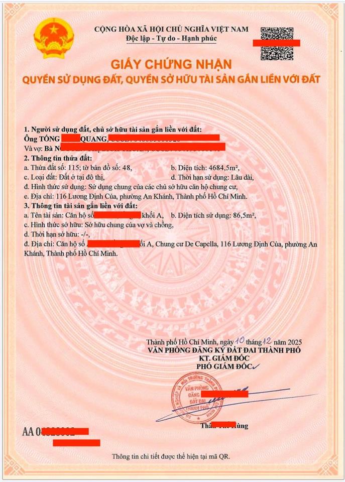 Bán căn hộ 3pn, 95m2 full nội thất, đã có sổ hồng  0908 155 ***