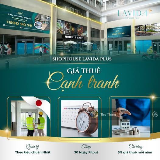 Cho thuê shophouse chung cư lavida, giá ưu đãi, cư dân sầm uất,  0908 155 ***