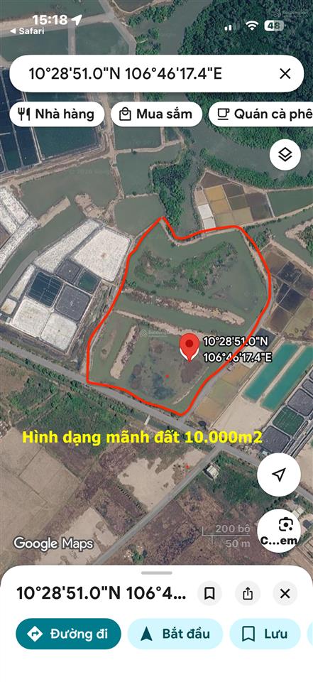 Cần bán gấp 10.000m2 đất tcln tại xã lý nhơn, cần giờ