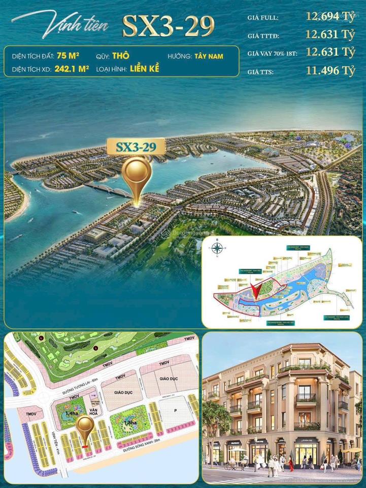 Nhà phố 75m2 vịnh tiên | chiết khấu lên đến 39% | vị trí gần bãi tắm