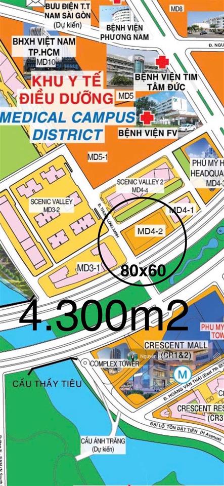 Cho thuê đất 4.300m2 nguyễn văn linh, phú mỹ hưng 3 mặt tiền