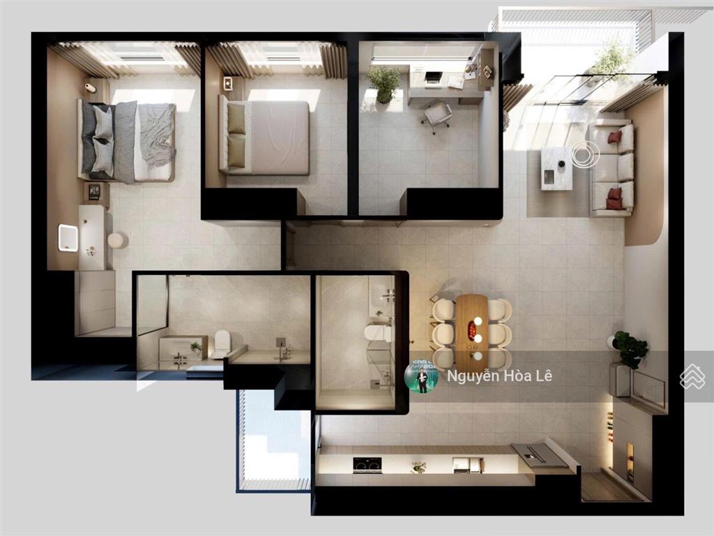 Cho thuê căn hộ the infiniti phú mỹ hưng, 121m², lầu cao, 2pn + 1 phòng làm việc, giá 35tr