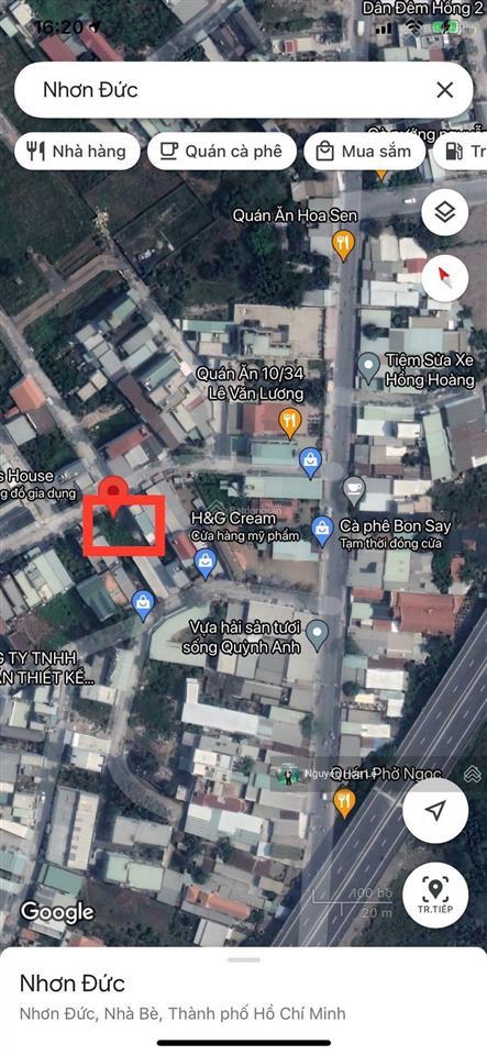 Bán nhanh 200m2 đất ont hẻm 1896 lê văn lương, nhà bè giá bán 6,5 tỷ