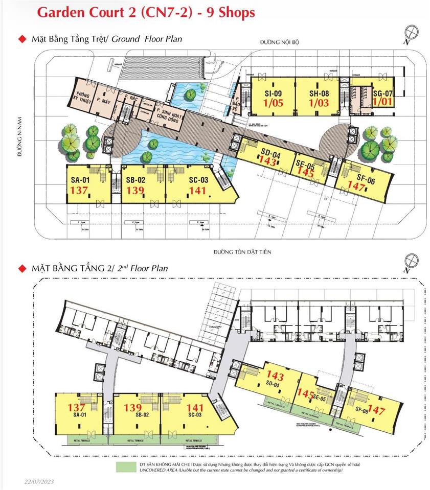 Cho thuê shophouse garden court 2 phú mỹ hưng mặt tiền tôn dật tiên, 152m