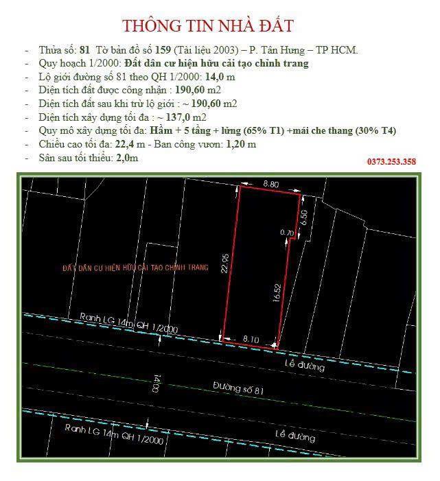 Nhà 8,1x23m NH CN 191m2 Đường 81 Phường Tân Quy Q7. giá tốt