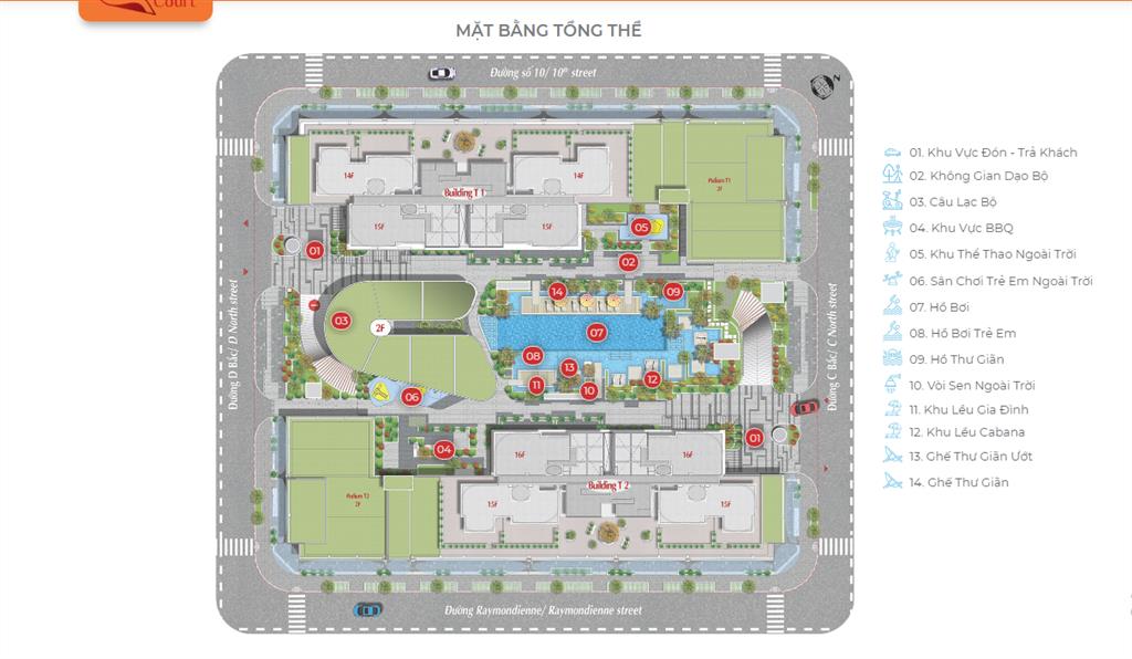 Cho thuê căn hộ cao cấp cardinal court 76m, 2pn, 2wc full nội thất 26tr bao phí quản lý.