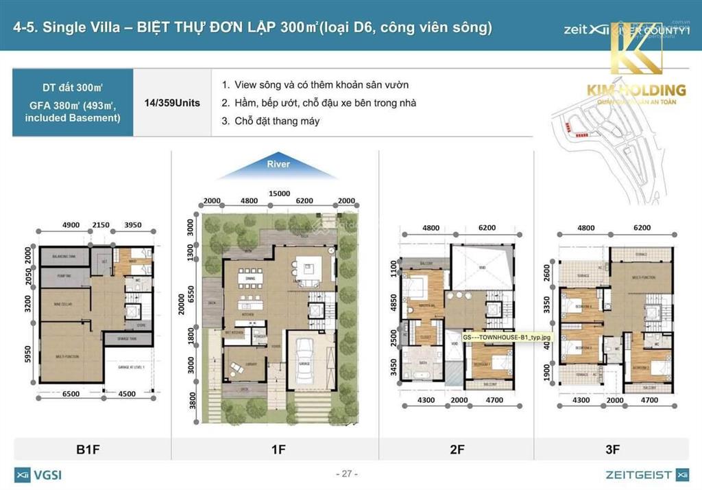 Bán biệt thự sân vườn loại 300m2 loại b1 (trần cao) giá tốt, có sổ hồng, nhận nhà ngay