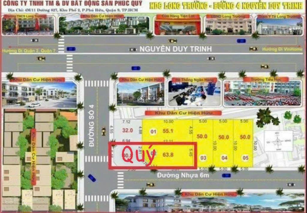 Chấn động giảm 2,5 tỷ còn 6,5 tỷ góc 2 mặt đường số 4 cách ng duy trinh 50m , p long trường q9 hcm