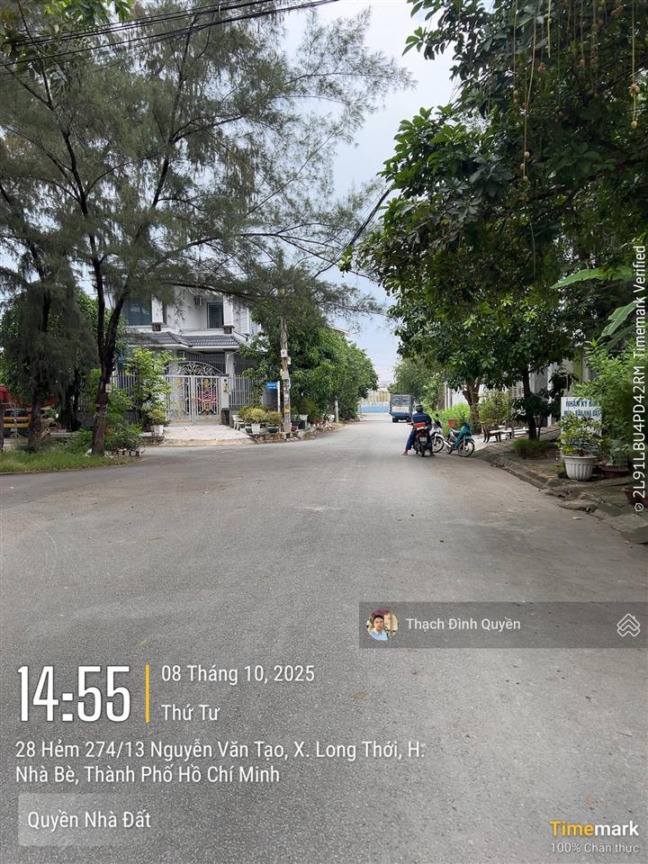 Đất thổ cư khu giáo viên trung tâm dạy nghề nhà bè, hẻm 274 nguyễn văn tạo, 120m2(6x20m)
