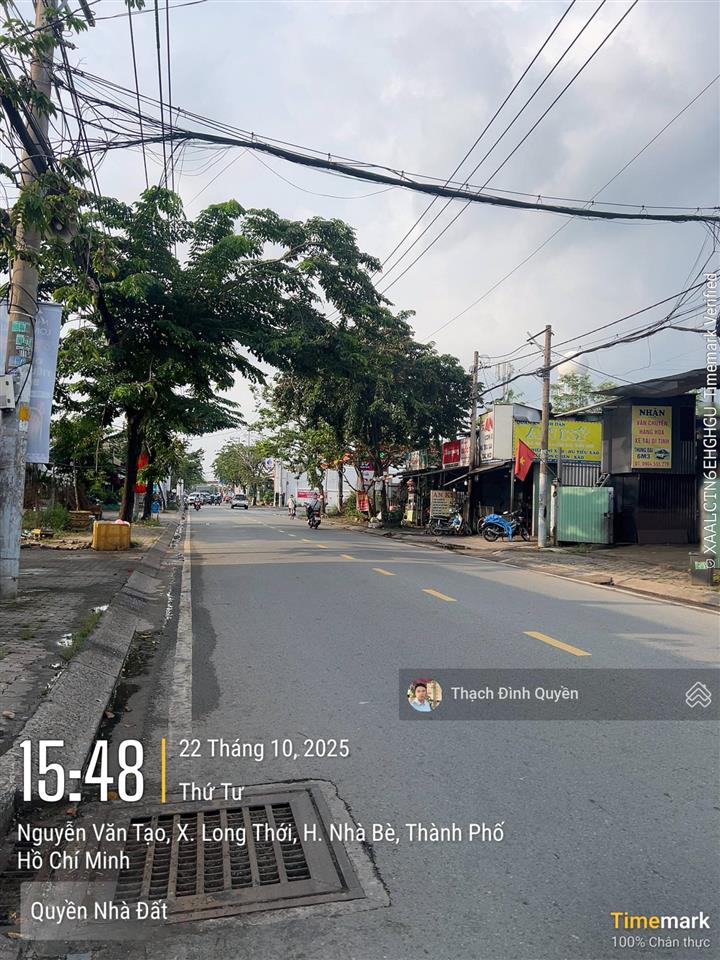 Đất thổ cư mt đường nguyễn văn tạo, long thới, 190m2(7x27m)