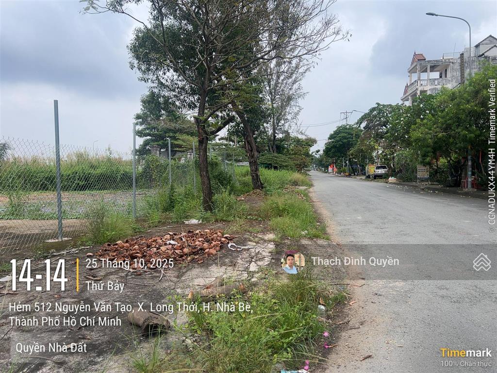 Đất thổ cư mt hẻm 512 nguyễn văn tạo, long thới
