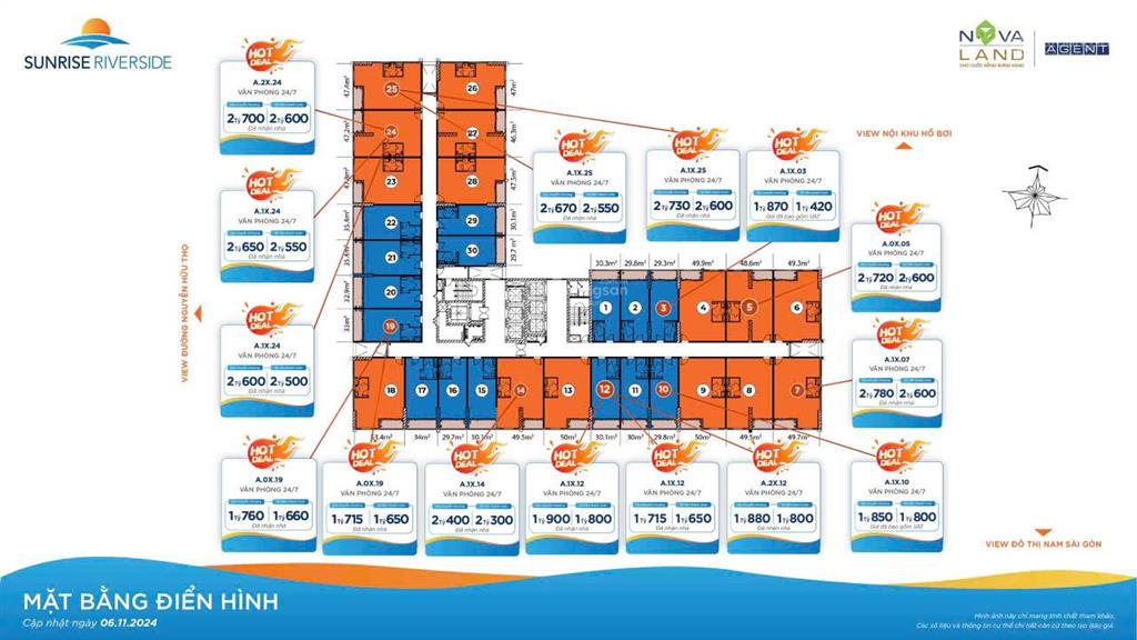 Bán officetel sunrise riverside ở & làm công ty 2,9 tỷ, 40m2, kí hđmb kề pmh hỗ trợ vay bank