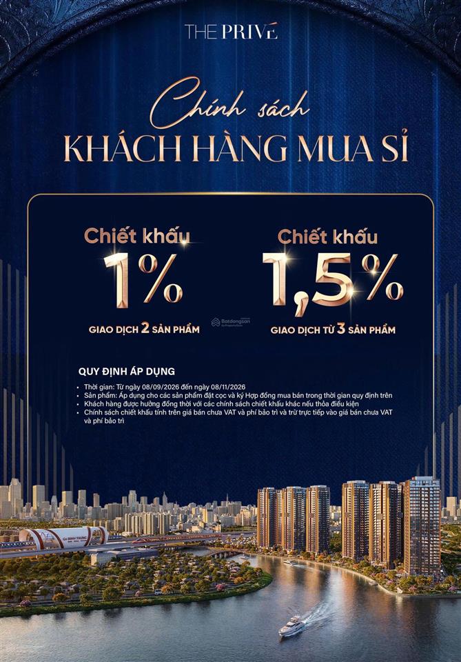 Mua trực tiếp chủ đầu tư căn 2 phòng ngủ the privé quận 2 giá 7,248 tỷ, ck ngay 21%