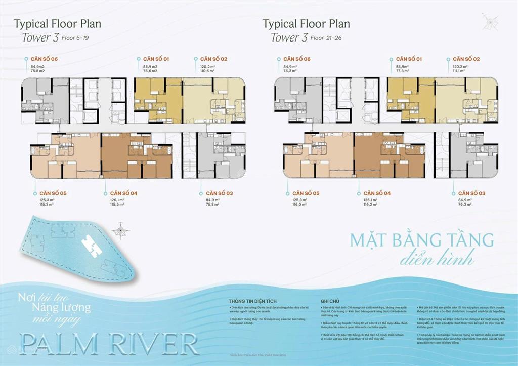 Giỏ hàng tháp t3 và t4 palm river căn 01, 02, 03, 04, 05, 06 tầng cao, view đẹp, mua trực tiếp cđt